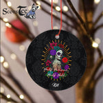 Sugar Skull Ornament Personalized Ornaments Sugar Skull, Half Heaven Half Hell Gift Happy Halloween Ornament Gift - Scotstee Shop