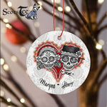 Sugar Skull Ornament Personalized Ornaments Sugar Skull Couple Premium Halloween Ornament Gift - Scotstee Shop