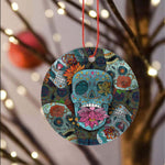 Sugar Skull Ornament Dia De Los Muertos Happy Halloween Ornament Gift Halloween Tree Decorations - Scotstee Shop