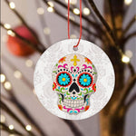 Sugar Skull Ornament Day of Dead Dia de los Muertos Sugar Skull Halloween Happy Halloween Ornament Gift - Scotstee Shop