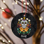 Sugar Skull Ornament Personalized Ornaments Flower Guitar Skull of the Dead Gift Happy Halloween Ornament Gift - Scotstee Shop