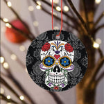 Sugar Skull Ornament Colorful Sugar Skull Happy Halloween Ornament Gift - Scotstee Shop