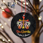Sugar Skull Ornament Personalized Ornaments Sugar Skull Of The Dead Cross Bones Sugar Skull Flower Gift Ornament - Scotstee Shop