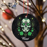 Sugar Skull Ornament Personalized Ornaments St Patricks Day Gift Lucky Sugar Skull Gift Happy Halloween Ornament Gift - Scotstee Shop