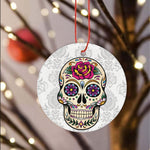 Sugar Skull Ornament Day of Dead Sugar Skull with Rose Happy Halloween Ornament Gift Halloween Tree Decorations Halloween Gift - Scotstee Shop