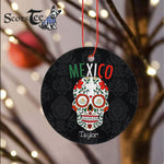 Sugar Skull Ornament Personalized Ornaments Proud Mexico Sugar Skull Mexican Cinco Gift - Scotstee Shop