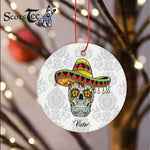 Sugar Skull Ornament Personalized Ornaments Sugar Skull The Dead Funny Cinco de Mayo Happy Halloween Ornament Gift - Scotstee Shop