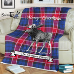Scotstee Shop - Scotstee Shop Tartan Plaid Fleece Blankets With Moose Clan Graham Of Menteith Pink Tartan Plaid Christmas Blanket