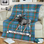 Scotstee Shop - Scotstee Shop Tartan Plaid Fleece Blankets With Moose Clan Agnew Tartan Plaid Christmas Blanket
