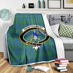 Scotstee Shop Tartan Plaid Blanket Montgomery Ancient Clan Crest Badge Scottish Tartan Plaid Sherpa Blanket