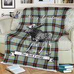 Scotstee Shop - Scotstee Shop Tartan Plaid Fleece Blankets With Moose Clan Bell Tartan Plaid Christmas Blanket