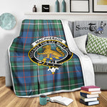 Scotstee Shop Tartan Plaid Blanket Macpherson Clan Crest Badge Scottish Tartan Plaid Sherpa Blanket