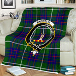 Scotstee Shop - Scotstee Shop Tartan Plaid Fleece Blankets MacIntyre Hunting Modern Clan Crest Badge Tartan Fleece Blanket Scottish