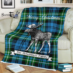 Scotstee Shop - Scotstee Shop Tartan Plaid Fleece Blankets With Moose Clan Arbuthnott Hunting Tartan Plaid Christmas Blanket