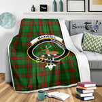 Scotstee Shop Tartan Plaid Blanket Maxwell Hunting Clan Crest Badge Scottish Tartan Plaid Sherpa Blanket