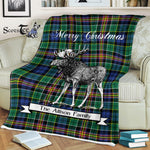 Scotstee Shop - Scotstee Shop Tartan Plaid Fleece Blankets With Moose Clan Allison Tartan Plaid Christmas Blanket