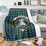 Scotstee Shop Tartan Plaid Blanket Malcolm Ancient Clan Crest Badge Scottish Tartan Plaid Sherpa Blanket