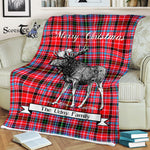 Scotstee Shop - Scotstee Shop Tartan Plaid Fleece Blankets With Moose Clan Udny Tartan Plaid Christmas Blanket