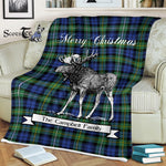 Scotstee Shop - Scotstee Shop Tartan Plaid Fleece Blankets With Moose Clan Campbell Argyll Ancient Tartan Plaid Christmas Blanket
