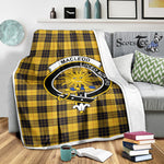 Scotstee Shop Tartan Plaid Blanket MacLeod of Lewis Ancient Clan Crest Badge Scottish Tartan Plaid Sherpa Blanket