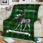 Scotstee Shop - Scotstee Shop Tartan Plaid Fleece Blankets With Moose Clan Ged Tartan Plaid Christmas Blanket