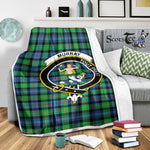 Scotstee Shop Tartan Plaid Blanket Murray Of Dysart Ancient Clan Crest Badge Scottish Tartan Plaid Sherpa Blanket