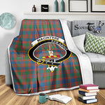 Scotstee Shop Tartan Plaid Blanket MacIntyre Ancient Clan Crest Badge Scottish Tartan Plaid Sherpa Blanket