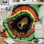 Scotstee Shop - Scotstee Shop Blanket Alien Skull Tie Dye Hippie Fleece Blanket