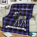Scotstee Shop - Scotstee Shop Tartan Plaid Fleece Blankets With Moose Clan Dunlop Tartan Plaid Christmas Blanket