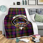 Scotstee Shop Tartan Plaid Blanket MacDonell Of Glengarry Modern Clan Crest Badge Scottish Tartan Plaid Sherpa Blanket