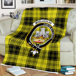 Scotstee Shop - Scotstee Shop Tartan Plaid Fleece Blankets MacLachlan Clan Crest Badge Tartan Fleece Blanket Scottish