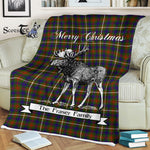 Scotstee Shop - Scotstee Shop Tartan Plaid Fleece Blankets With Moose Clan Fraser Hunting Tartan Plaid Christmas Blanket