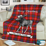 Scotstee Shop - Scotstee Shop Tartan Plaid Fleece Blankets With Moose Clan Grant of Lurg Tartan Plaid Christmas Blanket