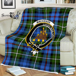 Scotstee Shop - Scotstee Shop Tartan Plaid Fleece Blankets MacKenzie Clan Crest Badge Tartan Fleece Blanket Scottish