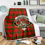 Scotstee Shop Tartan Plaid Blanket MacKinnon Clan Crest Badge Scottish Tartan Plaid Sherpa Blanket