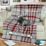 Scotstee Shop - Scotstee Shop Tartan Plaid Fleece Blankets With Moose Clan Clayton Tartan Plaid Christmas Blanket