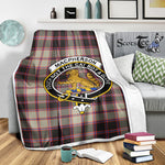 Scotstee Shop Tartan Plaid Blanket MacPherson Hunting Ancient Clan Crest Badge Scottish Tartan Plaid Sherpa Blanket
