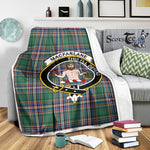 Scotstee Shop Tartan Plaid Blanket MacFarlane Hunting Ancient Clan Crest Badge Scottish Tartan Plaid Sherpa Blanket