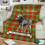 Scotstee Shop - Scotstee Shop Tartan Plaid Fleece Blankets With Moose Clan Grierson Tartan Plaid Christmas Blanket
