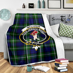 Scotstee Shop Tartan Plaid Blanket Meldrum Forbes Clan Crest Badge Scottish Tartan Plaid Sherpa Blanket