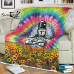 Scotstee Shop - Scotstee Shop Blanket Astronaut Yoga Space Meditation Tie Dye Hippie Fleece Blanket