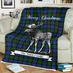 Scotstee Shop - Scotstee Shop Tartan Plaid Fleece Blankets With Moose Clan Baird Modern Tartan Plaid Christmas Blanket