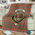 Scotstee Shop - Scotstee Shop Tartan Plaid Fleece Blankets MacKinnon Ancient Clan Crest Badge Tartan Fleece Blanket Scottish