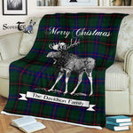 Scotstee Shop - Scotstee Shop Tartan Plaid Fleece Blankets With Moose Clan Davidson Tartan Plaid Christmas Blanket