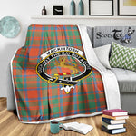 Scotstee Shop Tartan Plaid Blanket MacKintosh Ancient Clan Crest Badge Scottish Tartan Plaid Sherpa Blanket