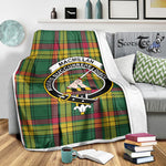 Scotstee Shop Tartan Plaid Blanket MacMillan Old Ancient Clan Crest Badge Scottish Tartan Plaid Sherpa Blanket