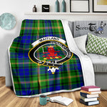 Scotstee Shop Tartan Plaid Blanket MaiTland Clan Crest Badge Scottish Tartan Plaid Sherpa Blanket