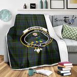 Scotstee Shop Tartan Plaid Blanket MacInnes Clan Crest Badge Scottish Tartan Plaid Sherpa Blanket