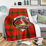 Scotstee Shop Tartan Plaid Blanket MacQuarrie Modern Clan Crest Badge Scottish Tartan Plaid Sherpa Blanket