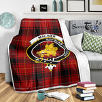 Scotstee Shop Tartan Plaid Blanket MacIver Clan Crest Badge Scottish Tartan Plaid Sherpa Blanket